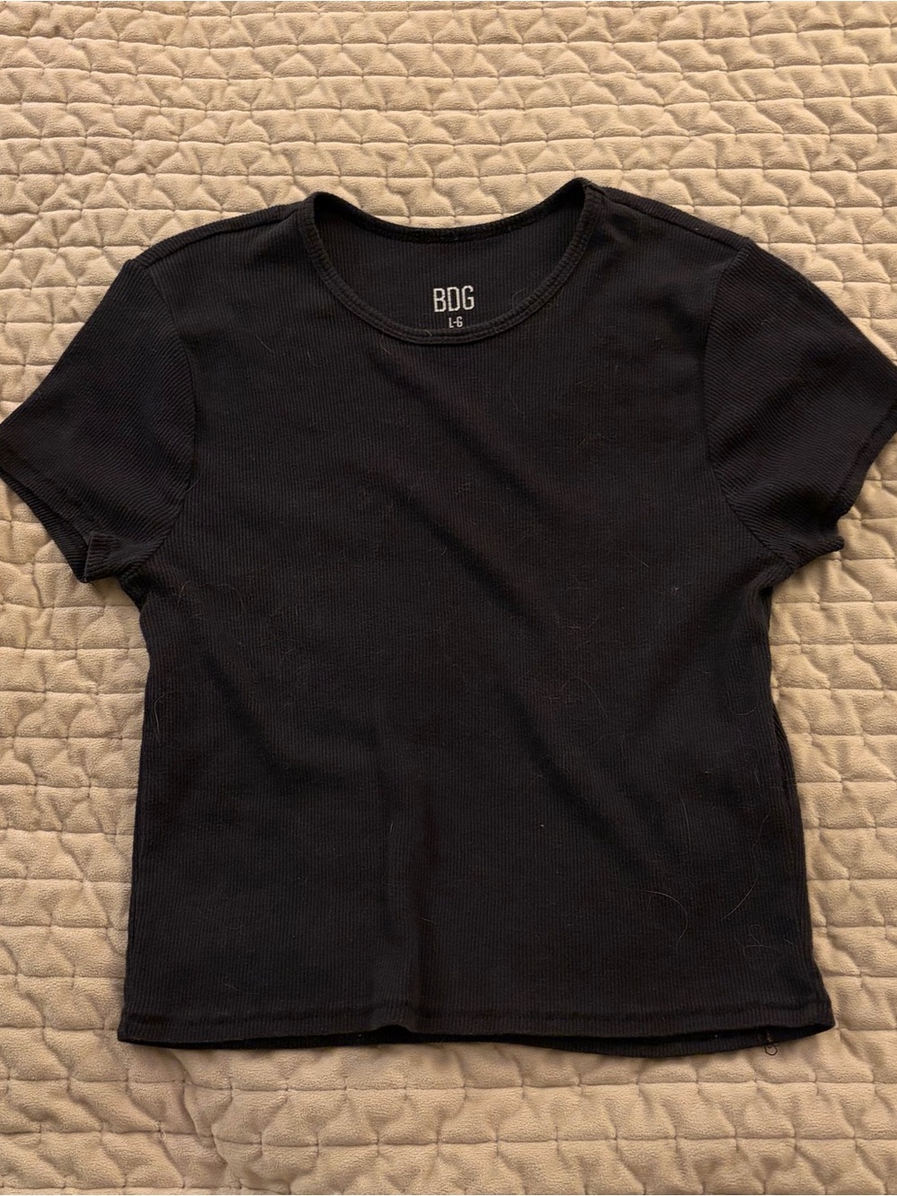 BDG Black Ribbed Short Sleeve Tee